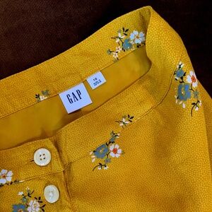 Gap Yellow 10 Floral MIDI Skirt Cottagecore Coastal Feminine Coquette